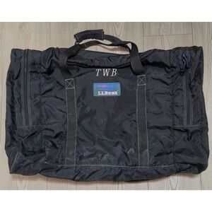 LL Bean Large Duffle Bag 27"x15"x15" Black L.L. Bean Alpine Boot - Initials